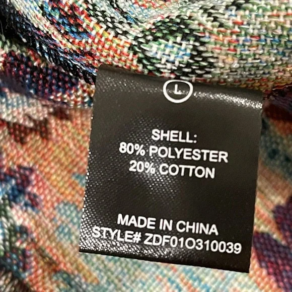 🏷️ BNWT Nova Men Tapestry Trucker Jacket Black Floral Brocade Snap Buttons Sz L - Picture 12 of 12